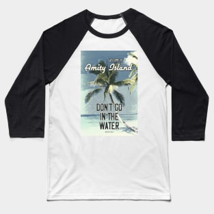 JAWS Amity Island Vintage 1975 Style Movie Poster Don`t Go In The Water Baseball T-Shirt